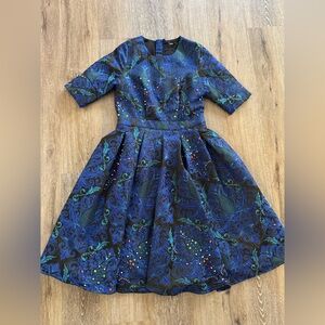 ASOS blue beaded jacquard dress size 8/US